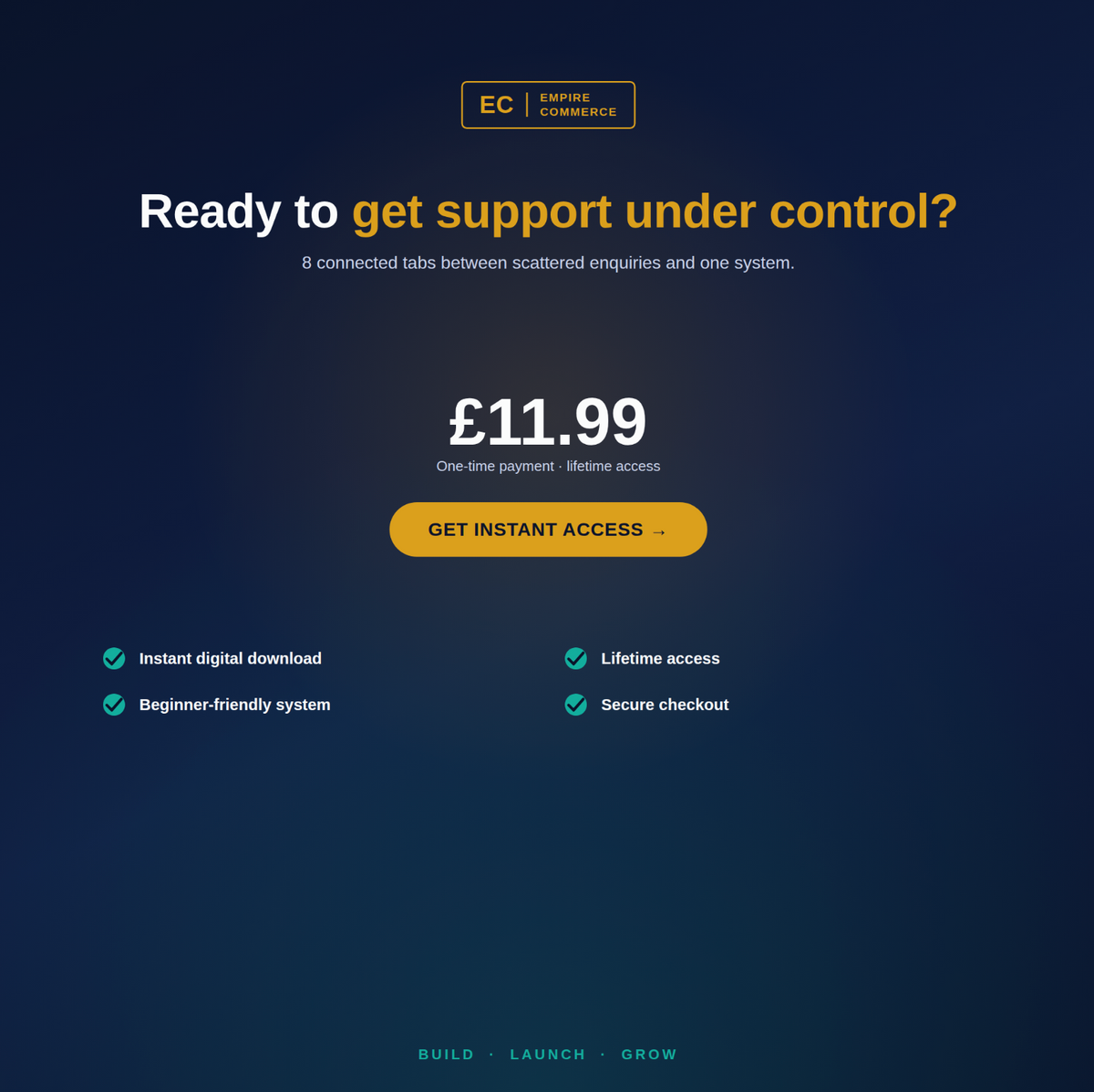 Ecommerce Customer Service Tracker £11.99 offer with instant download and lifetime access