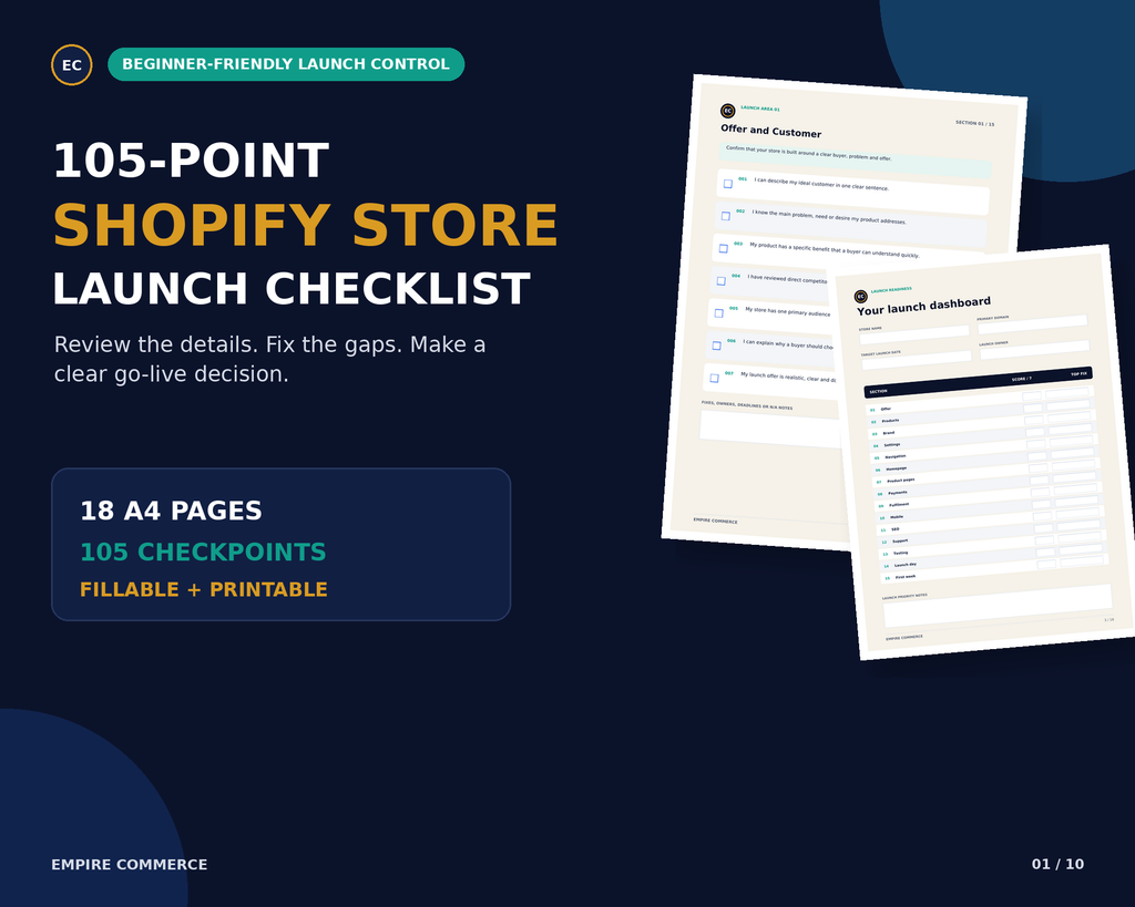Shopify Store Launch Checklist – 105-Point