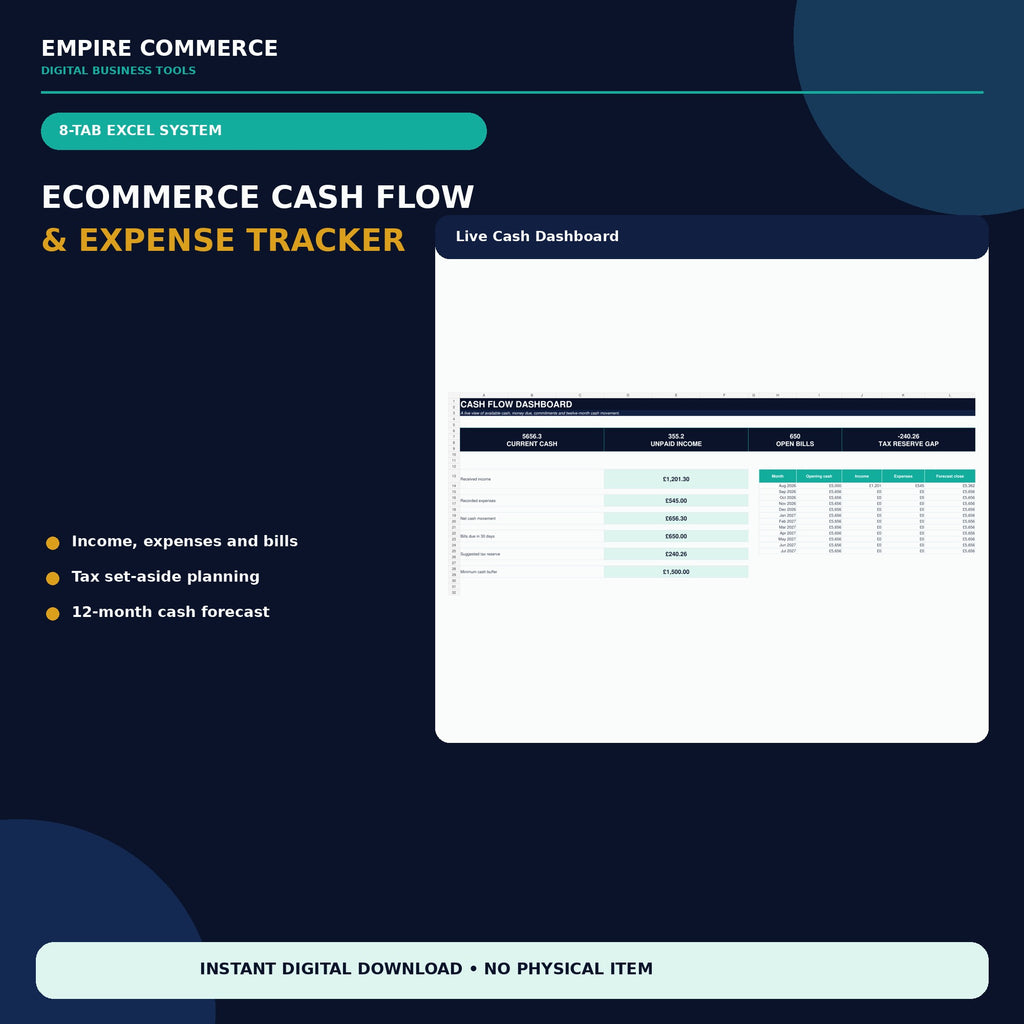 Ecommerce Cash Flow Tracker