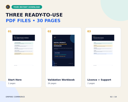 Digital Product Idea Validation Workbook