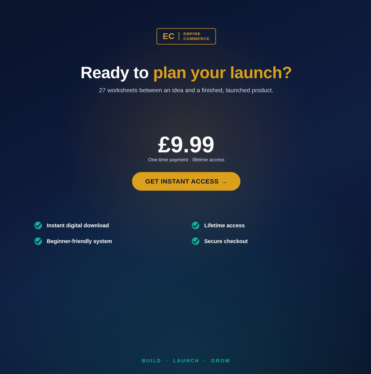 Digital Product Creation and Launch Planner £9.99 offer with instant download and lifetime access