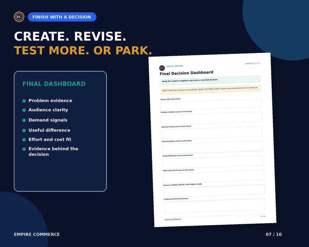 Digital Product Idea Validation Workbook