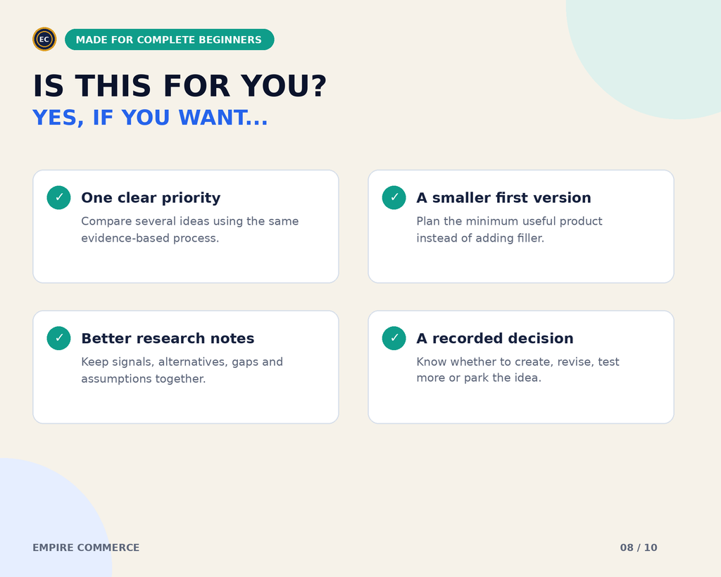 Digital Product Idea Validation Workbook