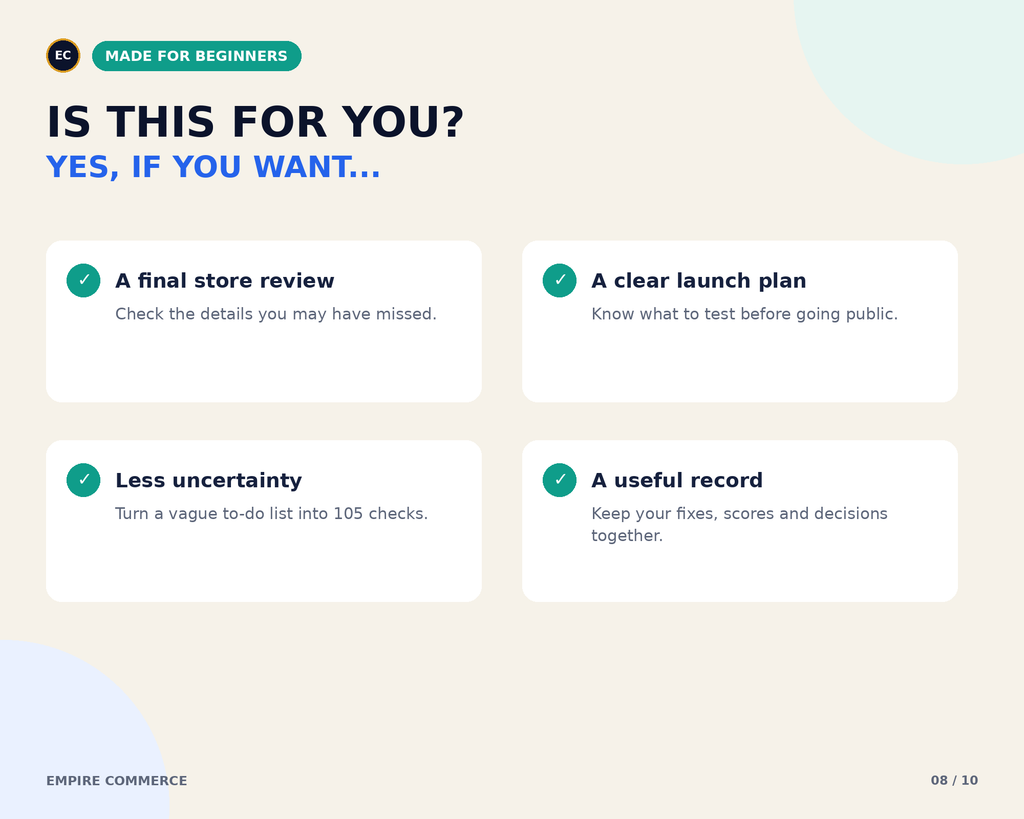 Shopify Store Launch Checklist – 105-Point